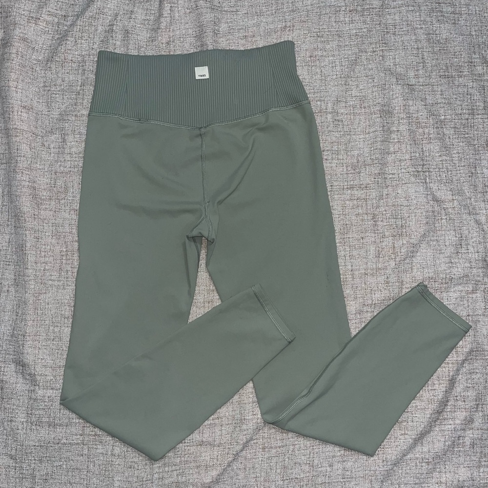 Vuori Olive Ribbed High-Waist Leggings